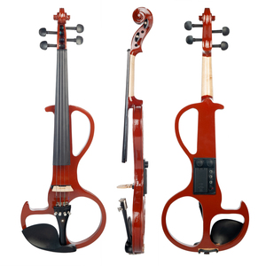 4/4 Electric Silent Violin Set NAOMI Solidwood Ebony Hardware Brazilwood Bow Rosin Bridge Case Cable - Product Image 2