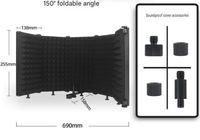 BHA M3/M5 3 portes/5 portes – Écran d'isolation pour microphone avec trépied et filtre anti-vent pour enregistrement en studio, podcast et diffusion