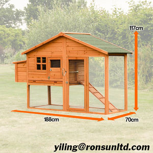 Cage d'extérieur en bois pour petits animaux, 2x pièces, panier de poulet étanche - Product Image 6