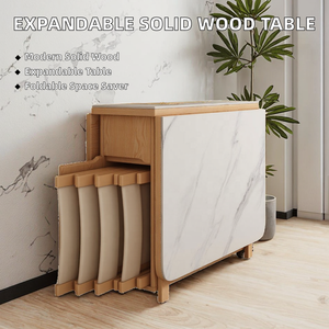 Wholesale Square <b>Modern</b> Space Saving <b>Folding</b> <b>Dining</b> <b>Table</b> Set with 4 Chairs | Marble Top Wood <b>Table</b> Indian Supplier - Product Image 2