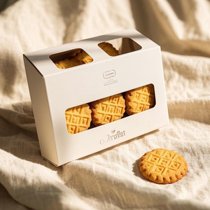 Scatole <span class=keywords><strong>di</strong></span> carta stampate personalizzate per prodotti da forno all'ingrosso con Design a finestra per presentazione regalo <span class=keywords><strong>di</strong></span> cibo con Display per biscotti - Product Image 1
