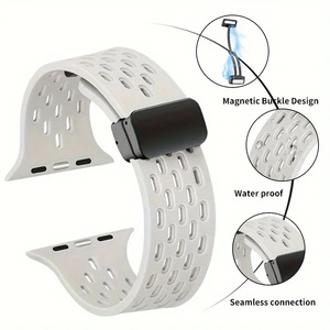 <span class=keywords><strong>Correa</strong></span> de reloj de goma, <span class=keywords><strong>correa</strong></span> de reloj de silicona transpirable para <span class=keywords><strong>Apple</strong></span> <span class=keywords><strong>Watch</strong></span> Band 38 40 41 42 44 45 49mm, pulsera de reloj inteligente para hombres y mujeres - Product Image 2