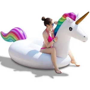 Aufblasbarer Einhorn Pool Float groß Rideable Blow Up Summer Beach Swimmingpool Party Lounge Floß Dekorationen Spielzeug