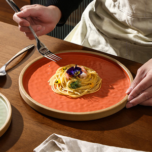 Platos de cena de cerámica <span class=keywords><strong>Vintage</strong></span> hechos a mano, juego de platos de textura <span class=keywords><strong>para</strong></span> restaurante, Hotel, decoración y uso del hogar - Product Image 6
