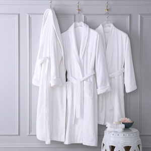 Jubah mandi Spa Terry putih Hotel mewah Velour katun jubah mandi Hotel uniseks - Product Image 5