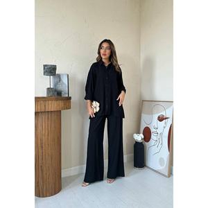 Conjunto de Camisa Negra y Pantalones Anchos Estilo Alice para Mujer al por Mayor - Product Image 5