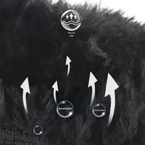 Funda para volante de negocios de 4 radios de cuero de felpa corta, agarre elástico antideslizante, piel de visón de imitación cálida Universal transfronterizo - Product Image 4