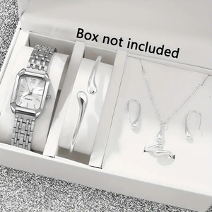 Orologio da donna di lusso leggero e di nicchia, popolare per lo streaming live, in lega, alla moda, rettangolare, con movimento al quarzo e lancette multipli - Product Image 1