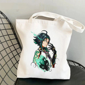 Bolsa de Lona Estampada Y2K de <span class=keywords><strong>Genshin</strong></span> <span class=keywords><strong>Impact</strong></span> para Comercio Exterior Transfronterizo, Bolso de Hombro Estilo Harajuku, Bolso de Compras Moderno - Product Image 4