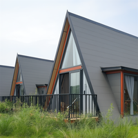 Cabane préfabriquée triangulaire, maison modulaire en kit, design économe en énergie, étanche, pour bureau, resort, projet et usage commercial