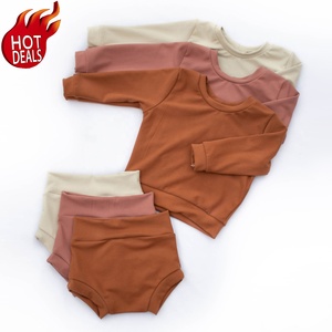 Di alta qualità a manica lunga t shirt + bloomers set bambini vestiti del bambino del bambino del bambino del cotone organico vestiti appena nato copre gli insiemi - Product Image 1