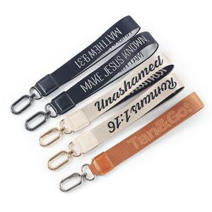 Factory <b>Custom</b> Logo Key Chain Logo Keychains Fashions Polyester Lanyards Personalized Customized Woven <b>Keychain</b> - Product Image 1