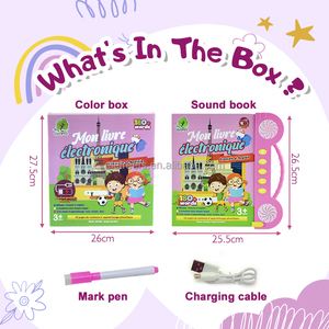 Juguete educativo de aprendizaje inteligente electrónico con canción francesa <span class=keywords><strong>para</strong></span> niños, libro de tablero electrónico interactivo con botones - Product Image 6