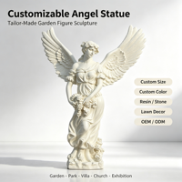 Statue d'ange en résine, sculpture féminine ailée en fibre de verre, couleur personnalisée, design personnalisé, aménagement paysager extérieur, jardin, cour