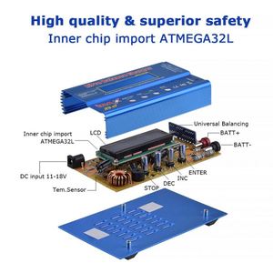 Cargador de Baterías IMAX B6 80W Azul con Certificación CE, Cargador/Descargador Digital de Baterías Lipo, NiMh, Li-ion, Ni-Cd, Adaptador de 15V 6A - Product Image 3