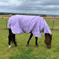 Couverture d'écurie professionnelle pour chevaux, imperméable, couverture d'hiver bleue, tissu 1200D, fausse fourrure pour le cou, garde au chaud contre le vent