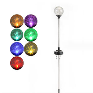 Lampu Taman tenaga surya bola kaca retak, lampu dekorasi Multi warna RGB, bola retak berubah warna, lampu taman tenaga surya, 6cm 8cm - Product Image 3