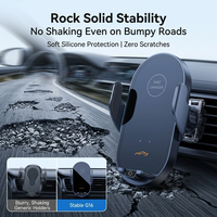 Chargeur de voiture sans fil 15W |   Pince électrique à détection automatique |   360 °   Support de ventilation rotatif à un clic |   Support de charge rapide en alliage G16