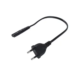 VDE Approved EU Power Cable Cord with IEC C7 Two round Plug European Standard Available in 2m 3m 5m lengths