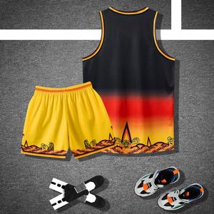 Set Jersey Basket Tanpa Lengan Custom Lapis Tunggal 100% Poliester Cepat Kering Bernapas Seragam Olahraga Tim Pria Remaja Polos - Product Image 2