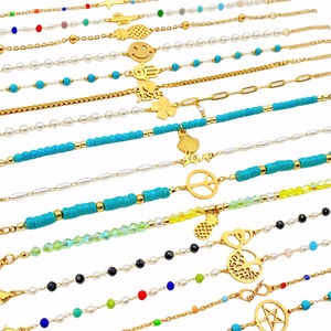 25 Modelos en Oferta, Pulsera de Acero Inoxidable con Colgante de Jesús Sonriente, Árbol de la Vida y Rosa, Chapado en Oro de 18k - Product Image 1