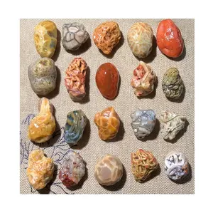 الجملة بلورات الطبيعي حجارة الشفاء غوبي العقيق مصنوعات من الكريستال الملونة غوبي العقيق حجر الحصى الأضلاع غوبي حجارة كريمة
