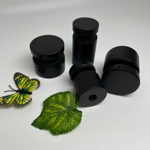 Juego de cuatro espaciadores de vidrio negro mate con tapa de rosca, premium, para orificios de tornillos de separación de paneles, para herrajes de barandillas de vidrio <span class=keywords><strong>Causeway</strong></span> - Product Image 4