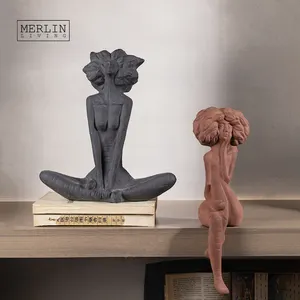 Merlin живой керамический домашний декор афро голова женская Фигурка Скульптура керамическое украшение для современного домашнего декора