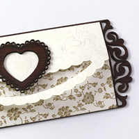 Cartes d'invitation de mariage en bois en forme de cœur, découpées au laser, avec papier vierge et enveloppe – Vente en gros
