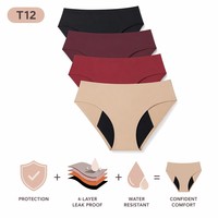 Culottes menstruelles réutilisables, alternative aux culottes menstruelles jetables, sous-vêtements menstruels jetables, 4 couches, anti-fuites, en nylon