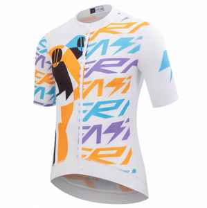 Maillot de cyclisme à manches courtes personnalisé avec logo imprimé par sublimation, séchage rapide, multicolores, pour hommes et femmes, course sur route, événement de club - Product Image 2