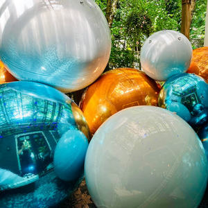 Balle gonflable réfléchissante de couleur bleu clair, sphères gonflables miroir bleu <span class=keywords><strong>aqua</strong></span>, balle brillante pour piscine - Product Image 6