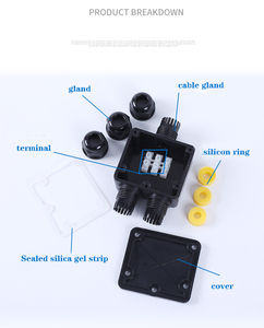 กล่องต่อสายไฟฟ้ากันน้ำ IP68 แบบพลาสติก ตัวอย่างฟรี 3 ทาง 3 เส้น สำหรับใช้งานใต้น้ำ ทนไฟ รองรับสายเคเบิลขนาด 4-15 มม. - Product Image 2