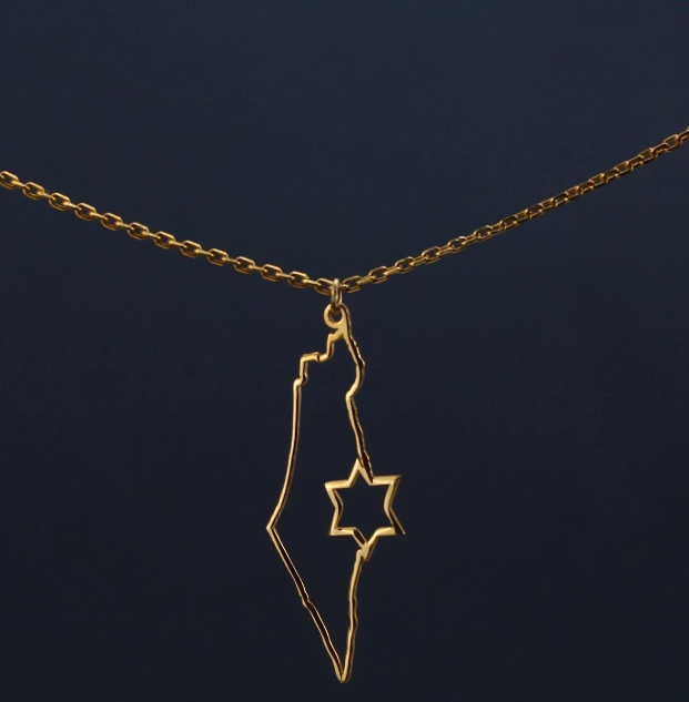 Israele mappa paese collana pendente per le donne degli uomini in acciaio inox c