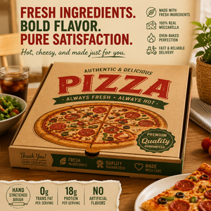 Scatole per Pizza in Carta Kraft, Contenitori Alimentari Monouso in Cartone Ondulato per Ristoranti, Asporto e <span class=keywords><strong>Consegna</strong></span> <span class=keywords><strong>a</strong></span> <span class=keywords><strong>Domicilio</strong></span> - Product Image 3