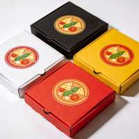 Boîte à pizza en papier kraft, taille personnalisée, boîte d'emballage pour pizza en carton ondulé imprimée, pour la livraison de restauration rapide, usine OEM, vente en gros