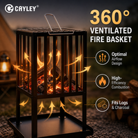 Barbecue portable d'extérieur robuste en fer, poêle à bois multi-usages pour camping, jardin et patio