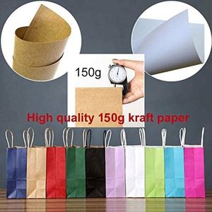 Grands sacs en papier kraft avec poignées pour le déjeuner quotidien, les boutiques, les supermarchés, Noël, les anniversaires, les mariages, emballage en papier - Product Image 6