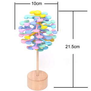 Bâtonnet de sucette en bois en forme de feuille, rotatif en spirale, anti-stress, décompression, jouets sensoriels pour besoins spéciaux, décoration de la maison - Product Image 4