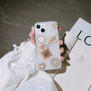 เคสเพชรสำหรับ iPhone 12 13 11 Pro Max XR X,เคสขวดน้ำหอมมุกประดับพลอยเทียมหรูหราแฟชั่นสำหรับเด็กผู้หญิง - Product Image 5