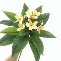 Fleurs artificielles en mousse de frangipanier d'Hawaï de haute qualité N-0116, effet toucher réel, bouquet de fleurs de plumeria 3D