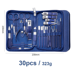ชุดทำเล็บมือเล็บเท้าสำหรับเด็กหญิงเด็กชายสีดำ30ชิ้นชุดเครื่องมือดูแลเล็บส่วนบุคคลเหล็กชุดกรรไกรตัดเล็บ - Product Image 3