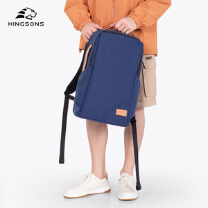 Kingsons Laptop <b>Backpack</b> 20-35L <b>Waterproof</b> Unisex Casual Travel <b>Backpack</b> With Handle Solid Color Blue - Product Image 1
