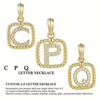 Collier pendentif YILUN lettre initiale Q torsadée carrée en argent S925 plaqué or pour filles, cadeau idéal pour anniversaire