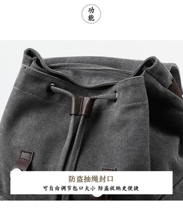 Men's Drawstring Canvas Backpack <b>Travel</b> <b>Bag</b> <b>for</b> Computers Best-selling <b>Bags</b> in Stock and Trendy - Product Image 2