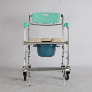 Chaise de toilette en alliage d'aluminium Ome avec roulettes, siège de douche pour personnes âgées et femmes enceintes, capacité de 200 kg, modèle standard - Product Image 5