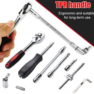 46 adet sürücü lokma seti SAE ve metrik Hex Bit lokma seti, oto tamir ev için cırcır anahtarı seti - Product Image 4
