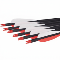 HT Meilleur Prix Flèches de carabine à poulies 8,8 mm avec pointe en acier et plume en plastique, 16-28 pouces, pour le tir à l'arc, la chasse et le tir sportif