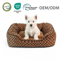 Lit pour chien rectangulaire en peluche, design personnalisé, fabrication directe d'usine, lavable, matelas pour animaux de compagnie, nid pour chat, luxe moderne, orthopédique