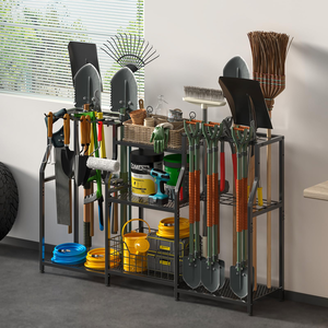 Heavy Duty Garden Tool <b>Storage</b> Rack <b>Large</b> Capacity Garden Tool Organizer <b>Storage</b> <b>Basket</b> for Shovels Rakes and Yard Tools - Product Image 5